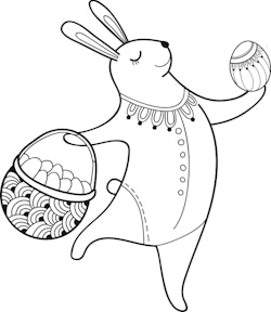 1605 - Gummistämpel Fru Hare