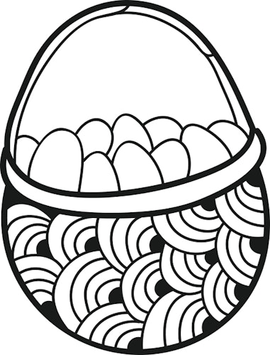 1604 - Gummistämpel Korg med ägg