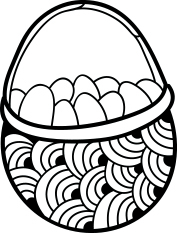 1611 - Gummistämpel  Mini korg med ägg