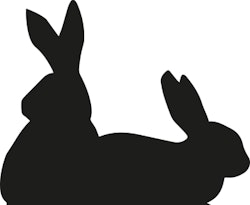 1618 - Gummistämpel  Kaniner silhouette