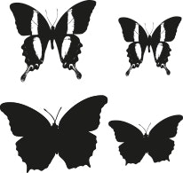 1555-Gummistämpel Minis Set fjärilar
