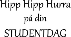 634-Gummistämpel Hipp Hipp Hurra på din STUDENTDAG