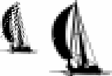 1526-Gummistämpel Minis segelbåtar