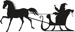 1251 - Gummistämplar silhouette  Tomte släde m häst