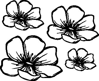 1104-Gummistämpel Svirliga blommor 4 storlekar
