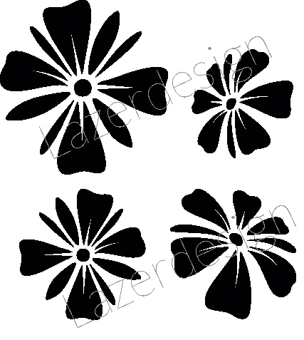 1161-Stämpel  4 blommor till kransstencil
