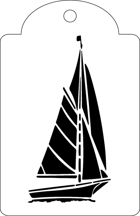3298 - Stencil segelbåt