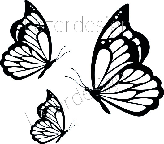 2651-stämpel 3 Fjärilar olika st