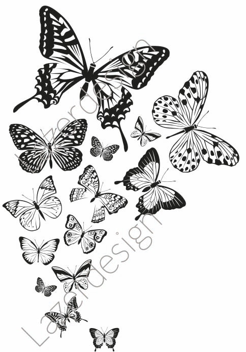 14217-Stämpel fjärilar
