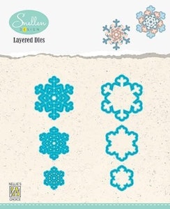 LDSF005 Layered Dies snöstjärna med bakgrund