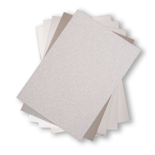 664533 SizzixOpulent Cardstock  5pack A4 Silver