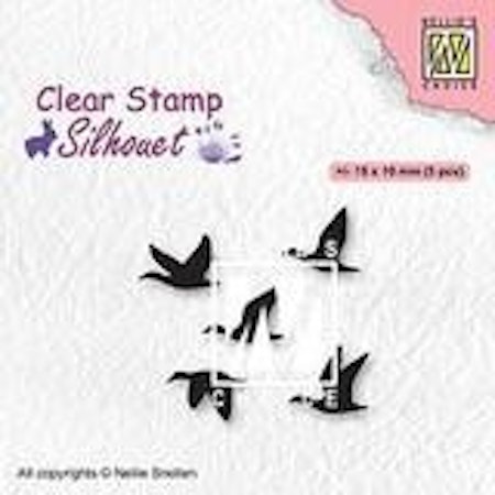 SIL081Clearstamp Flying Birds