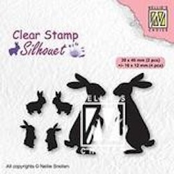SIL082Clearstamp Rabbits