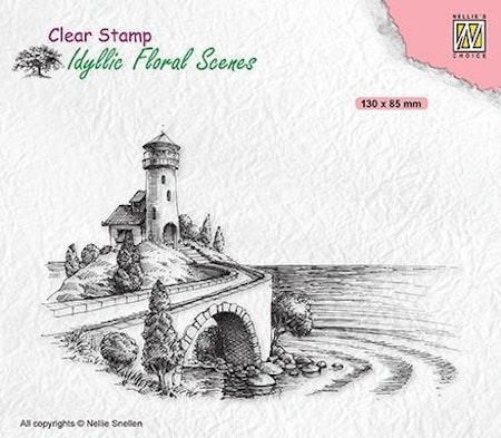 IFS037Clearstamp  Sea with lighthouse