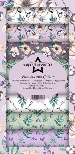 PFS015 Mönsterpapper slimcard Flowers and Cotton