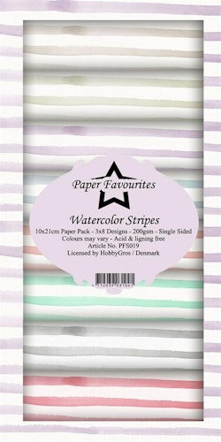 PFS019 Mönsterpapper slimcard Watercolor Stripes