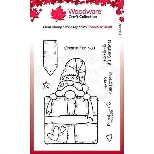 FRS866 Woodware Clearstamp Gnome Gift