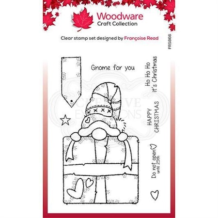FRS866 Woodware Clearstamp Gnome Gift