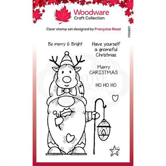 FRS867 Woodware Clearstamp Reindeer Gnome