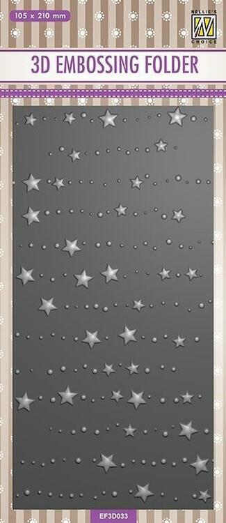 EF3D033Embossingfolder Slimline Stars & Dots