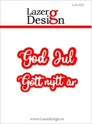 LDD-023DIES Lazerdesign God Jul  Gott Nytt år m baksida