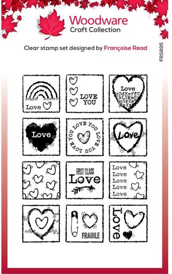 FRS895Clearstamp Love Squares