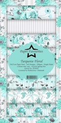 PFS059 Mönsterpapper slimcard Turquoise Floral