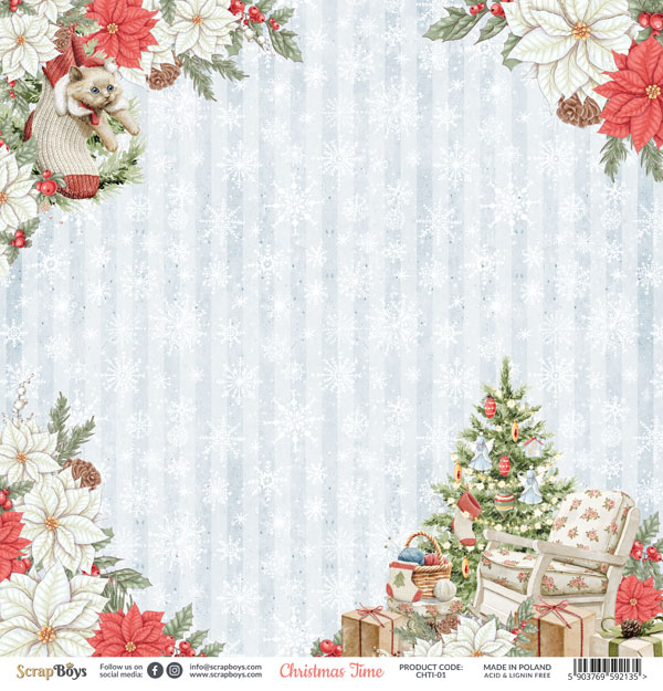 CHTI-01 Christmas time Papper 12 x 12