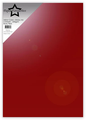 PFSS106  1 st Mirror Card - Glossy A4 Ruby Red