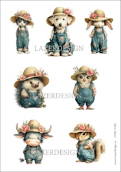 LDKL-1381 Klippark  Djur i hatt