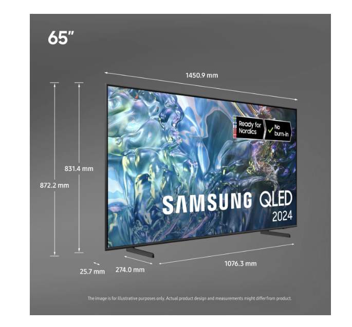 Samsung 65" TQ65Q60DAUXXC 4K QLED Smart TV – Fantastisk Bildkvalitet och Smarta Funktioner i En Elegant Design!