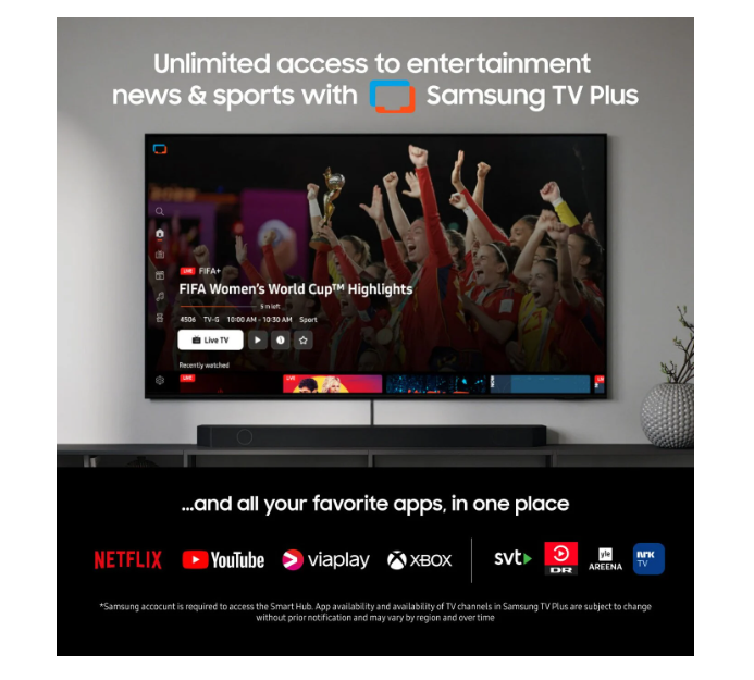 Samsung 65" TQ65Q60DAUXXC 4K QLED Smart TV – Fantastisk Bildkvalitet och Smarta Funktioner i En Elegant Design!