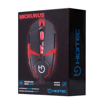 Gaming Mus Hiditec Micrurus 8100 dpi Svart Röd