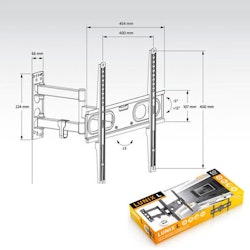 TV-fäste med arm Axil 0592E 26"-60" 30 Kg Svart