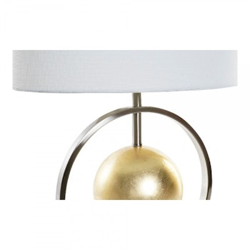 Bordslampa DKD Home Decor Vit Silver Polyester Metall Gyllene