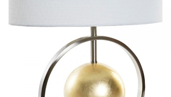 Bordslampa DKD Home Decor Vit Silver Polyester Metall Gyllene
