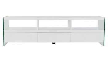 TV-möbler DKD Home Decor Vit Glas MDF (160 x 45 x 40 cm)