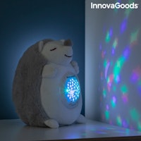 Igelkott-mjukis med vitt brus och nattlampsprojektor Spikey InnovaGoods Gadget Kids