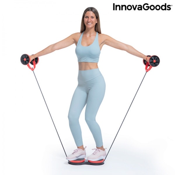 Magrulle med roterande skivor, elastiska band och träningsguide Twabanarm InnovaGoods Wellness Sport!