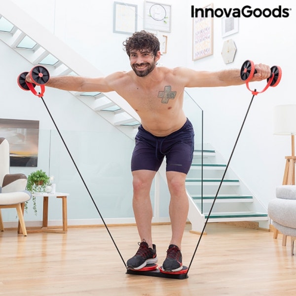 Magrulle med roterande skivor, elastiska band och träningsguide Twabanarm InnovaGoods Wellness Sport!