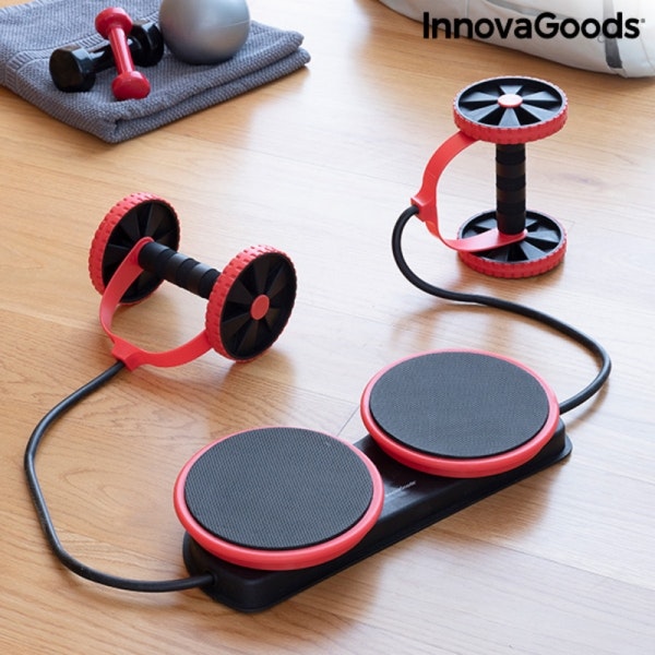 Magrulle med roterande skivor, elastiska band och träningsguide Twabanarm InnovaGoods Wellness Sport!