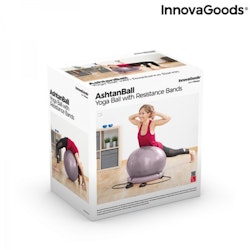 Yogaboll med stabilitetsring och motståndsband Ashtanball InnovaGoods Sport Fitness!