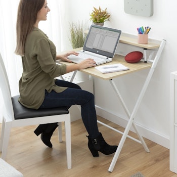 Hopfällbart skrivbord med hylla Tablezy InnovaGoods Home Living!