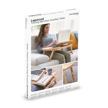 Hopfällbart sidobord av bambu Lapwood InnovaGoods Gadget Cool