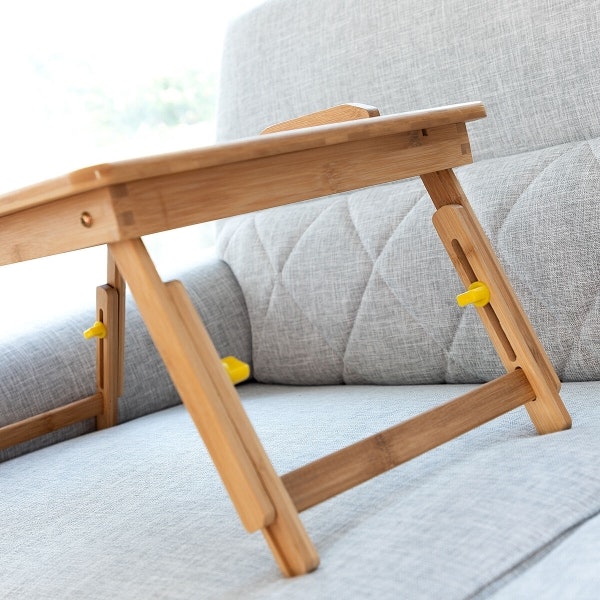 Hopfällbart sidobord av bambu Lapwood InnovaGoods Gadget Cool