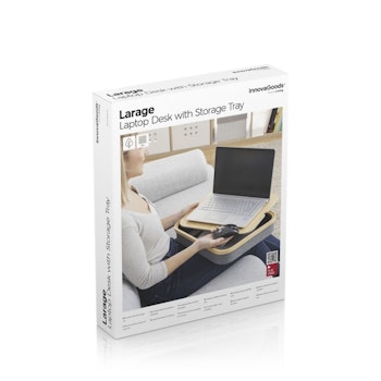 Transportabelt skrivbord för bärbara datorer med förvaringsfack Larage InnovaGoods Home Living!