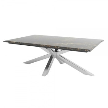 Sidobord DKD Home Decor Marmor Stål (130 x 80 x 45 cm)