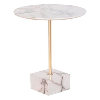 Sidobord DKD Home Decor Marmor Stål Harts (45 x 45 x 50 cm)