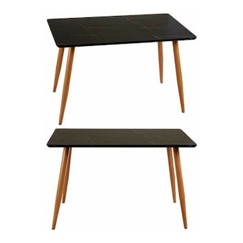 Sidobord Svart Brun Marmor Metall Melamin DM (70 x 75 x 120 cm)
