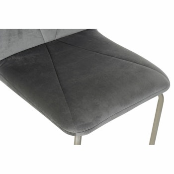 Matsalsstol DKD Home Decor Grå Metall Polyester (44 x 46 x 90 cm)